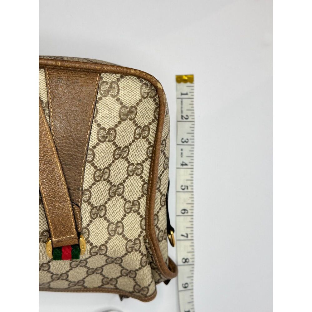Vintage Gucci GG Supreme Web Sherry Line PVC Boston Bag Purse Italy - Picture 6 of 15